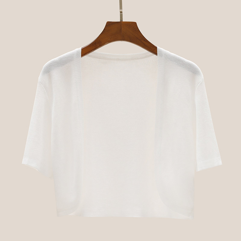 披肩短袖外搭开衫配吊带裙薄款女夏季2025新款针织防晒罩衫