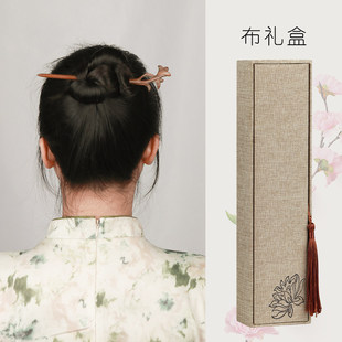 追师发簪高端礼盒装绿檀木簪送女朋友礼物简约新中式发钗盘发簪子