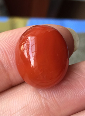 17.65*14.91毫米天然四川联合南红玛瑙戒面 樱桃红玉石戒指