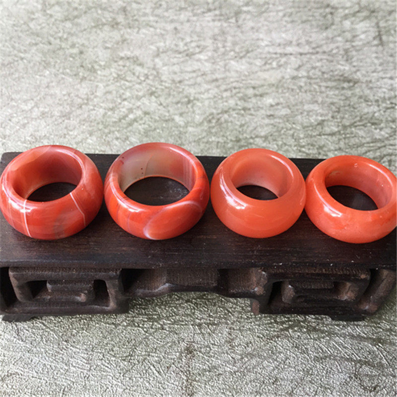 天然四川凉山九口料南红玛瑙缠丝纹跑环小圈吊坠玉石挂409