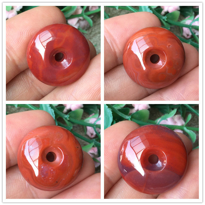 天然川料凉山南红玛瑙平安扣柿子红玫瑰红火焰纹吊坠玉石挂饰551,饰品/流行首饰/时尚饰品新,DIY配件,淘宝优惠券,粉丝福利购,淘宝优惠卷