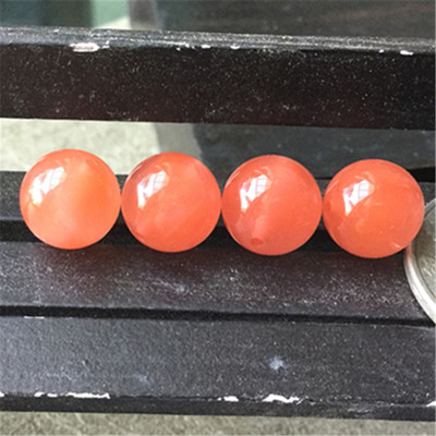 天然四川联合料南红玛瑙樱桃红水红。园珠可做耳钉.331