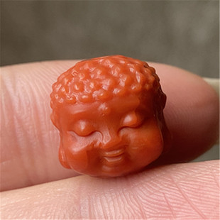 四川凉山瓦西料天然南红玛瑙柿子红如来佛弥勒释迦宝宝佛笑佛背云