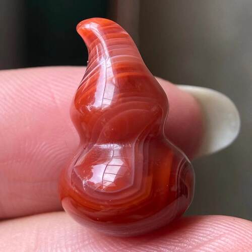 没有孔的天然九口南红玛瑙特色火焰纹纹路葫芦diy配件挂饰吊坠