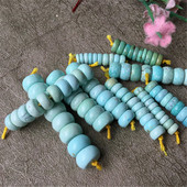 天然原矿绿松石隔片隔珠车轮珠星月菩提子diy散珠配饰663