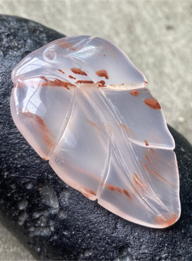 天然川料南红玛瑙树叶吊坠雕件冰飘事业有成挂饰项坠