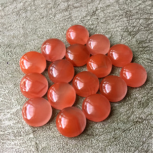 10mm天然四川凉山南红玛瑙戒面 樱桃红水红。玉石戒指584