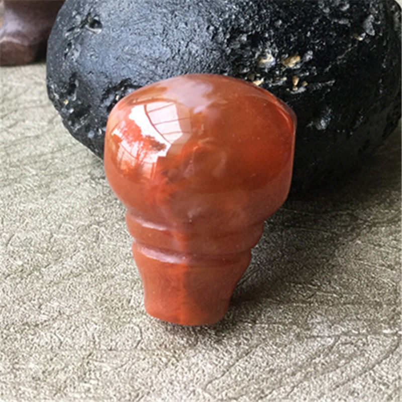 天然四川南红火焰红佛头佛塔 玛瑙原石佛头DIY三通配件