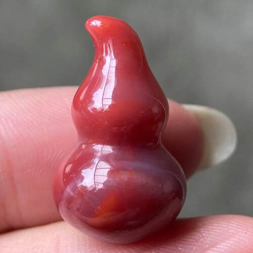 没有孔的天然九口南红玛瑙特色火焰纹纹路葫芦diy配件挂饰吊坠