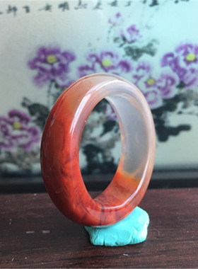 天然川料南红玛瑙指环 冰飘特色扳指戒指22.02mm内径