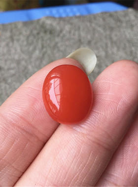 14.77*12.2MM天然四川联合南红玛瑙戒面 樱桃红玉石戒指