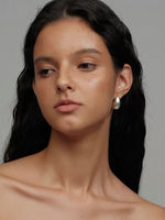 LOCO brushed silver teardrop earrings drop earrings thumbnail 3