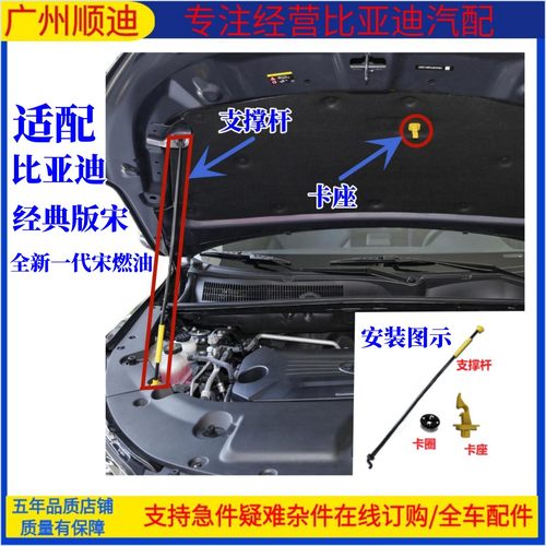 比亚迪全新一代宋前舱盖撑杆卡扣