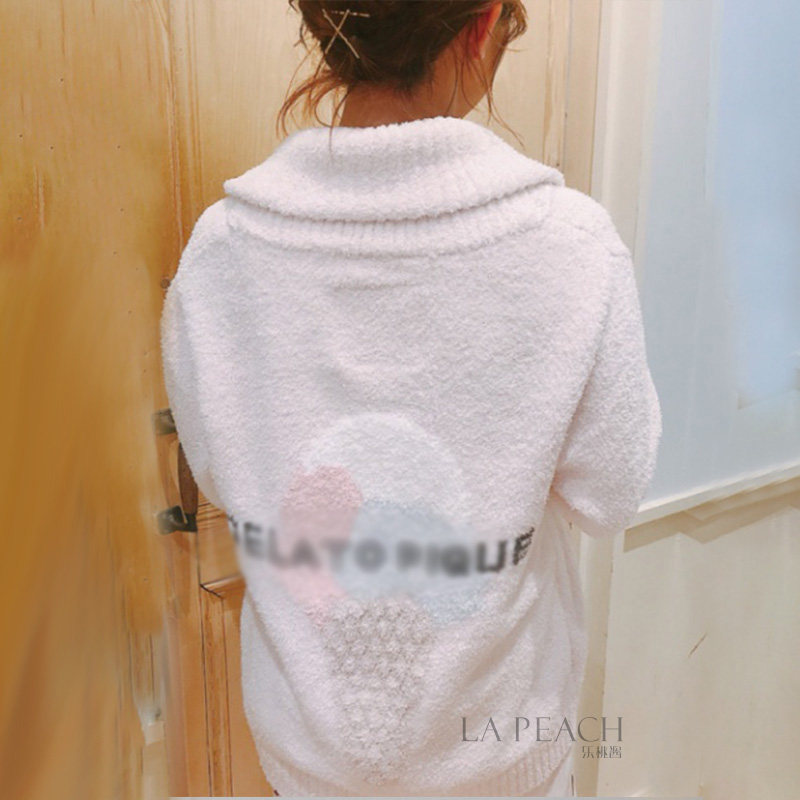 LE PEACH SAUCE JAPANESE ICE CREAM SOFT ANNIVERSARY LIMITED CANDY COLOR CARDIGAN SUIT MACARONS CONES HOME SERVICE