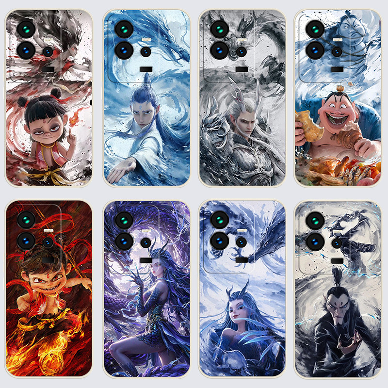 vivoiQOO11手机壳V2243A哪吒之魔童闹海直边软壳iqoo11防摔硅胶保护套女耐脏潮流软胶学生卡通全包边磨砂男潮