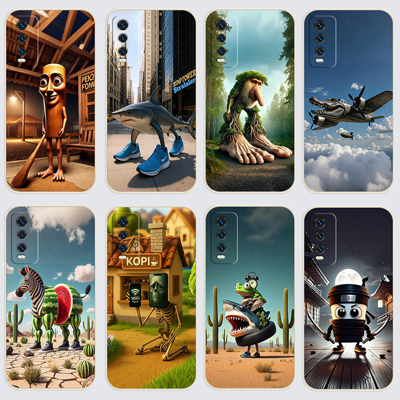 vivoY50t手机壳V2023EA国外山海经木棍人通通哥直边软壳viv0y5ot软胶磨砂潮流保护套全包边卡通防摔新款潮