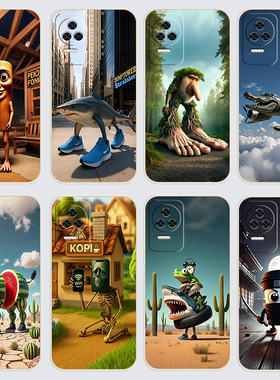 红米K40s手机壳22021211RC国外山海经木棍人通通哥直边软壳redmik40s新款软胶防摔卡通全包边潮流保护套磨砂