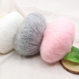 幼马海毛衣宝宝围巾披肩配线细羊毛线钩针手工编织包包diy材料