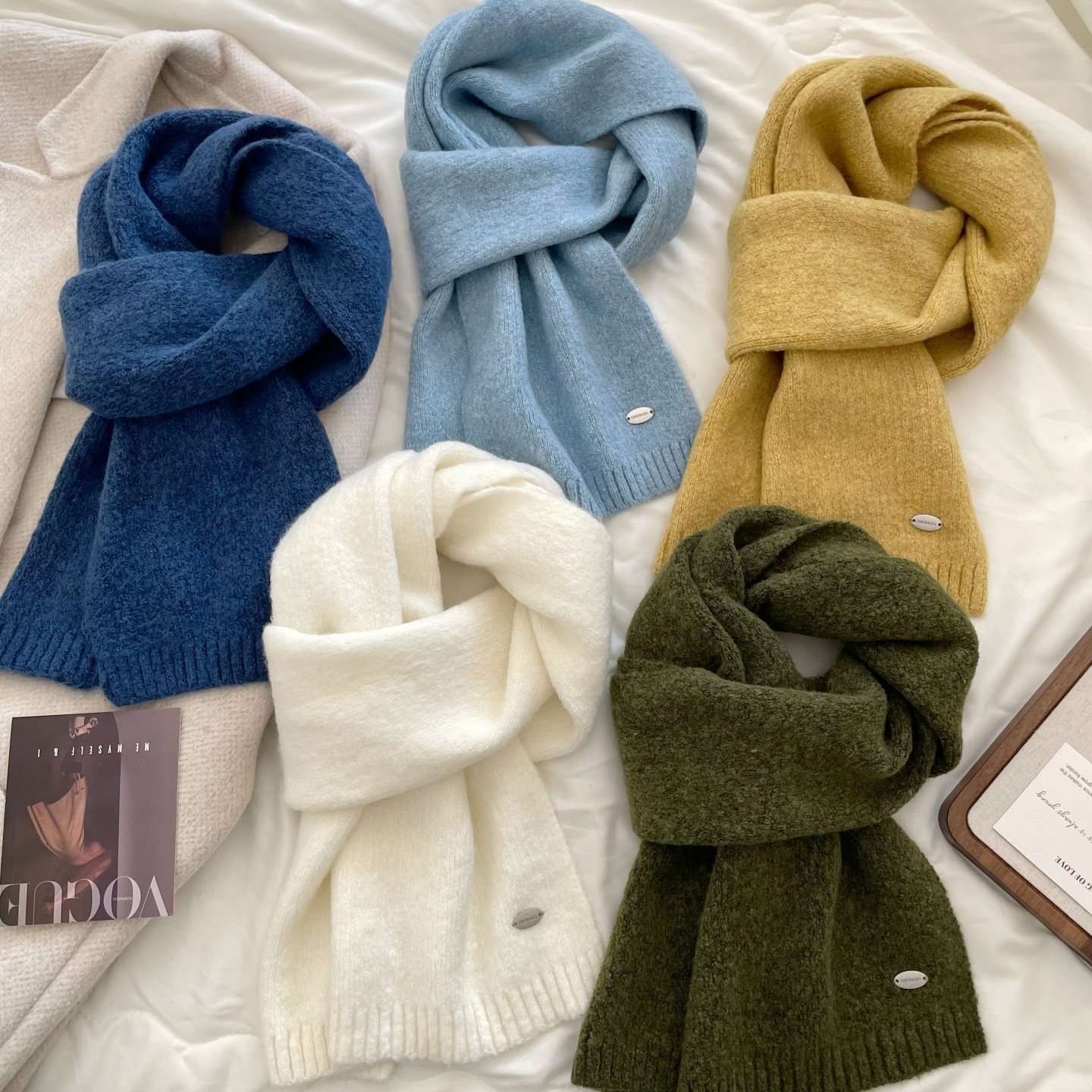 围巾女生冬纯色软糯天蓝色冬季韩系纯白色情侣款冬天加厚保暖围脖