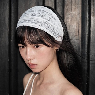 发带女高级感洋气时尚镂空蕾丝宽边发带女高级感包头简约百搭头巾