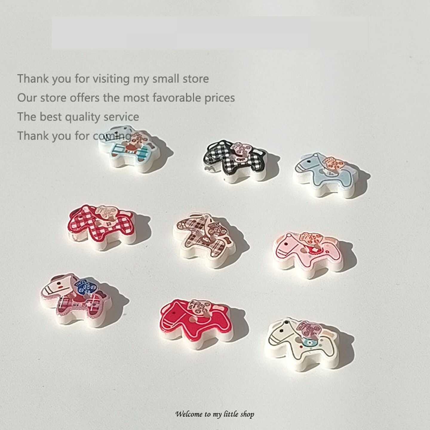 卡通可爱纽扣手工diy小马衬衫纽扣儿童宝宝毛衣开衫扣子服装辅料