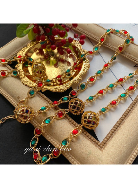 女镀真金复古宫廷风手链项链