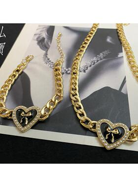 赤道冰块蝴蝶星芒爱心双色项链