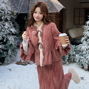 25冬新出货中新中式90绒外套+半身裙两件套 170-6810-P315-K468，女装套装/套裙，浙宝170