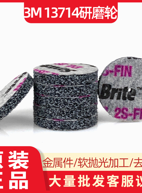 3m EXL研磨轮38mm圆片2SFIN软抛光轮金属小件加工去毛刺阀门修边