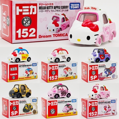 TOMY多美卡三丽鸥hellokitty凯蒂猫模型合金车收藏玩具车礼物摆件