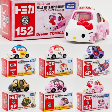 TOMY多美卡三丽鸥hellokitty凯蒂猫模型合金车收藏玩具车礼物摆件