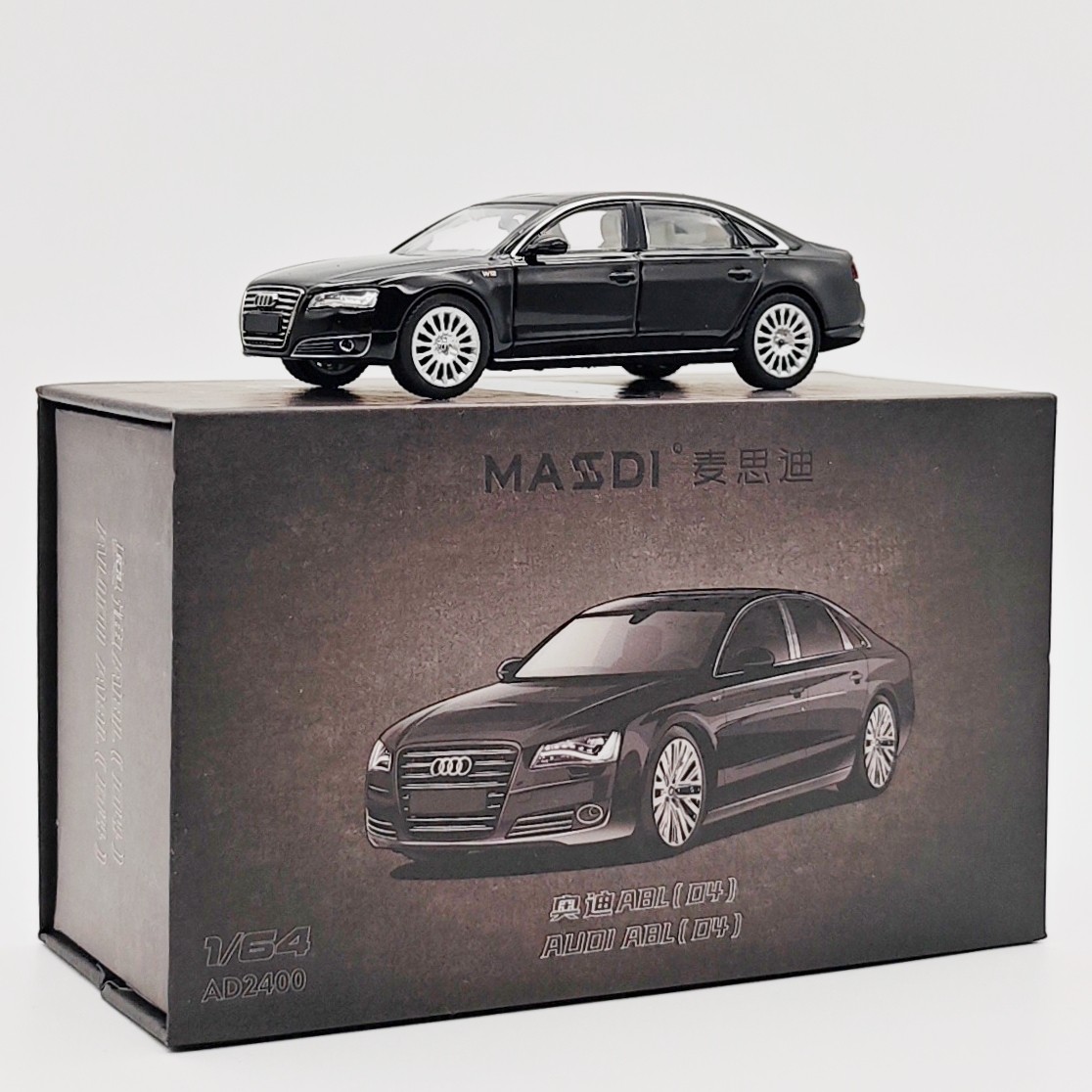 麦思迪1/64奥迪A8L模型合金车模轿车R8跑车仿真车模收藏摆件