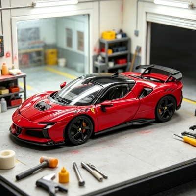 正版比美高1/24法拉利SF90 XX Stradale赛道版仿真合金车模型收藏