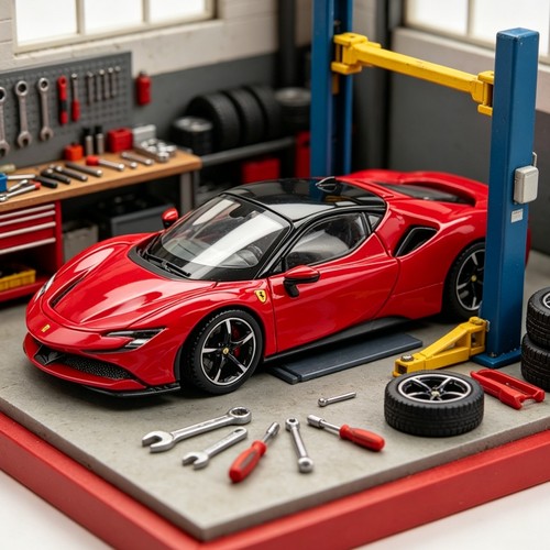 正版比美高1/24法拉利SF90 Stradale 仿真合金车模型收藏摆件礼物