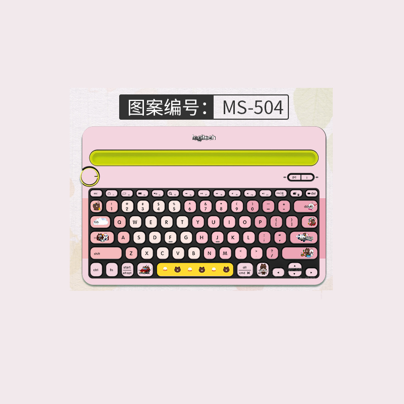 适用罗技K480键盘贴纸Logitech罗技k380电脑键盘贴膜简约可爱个性