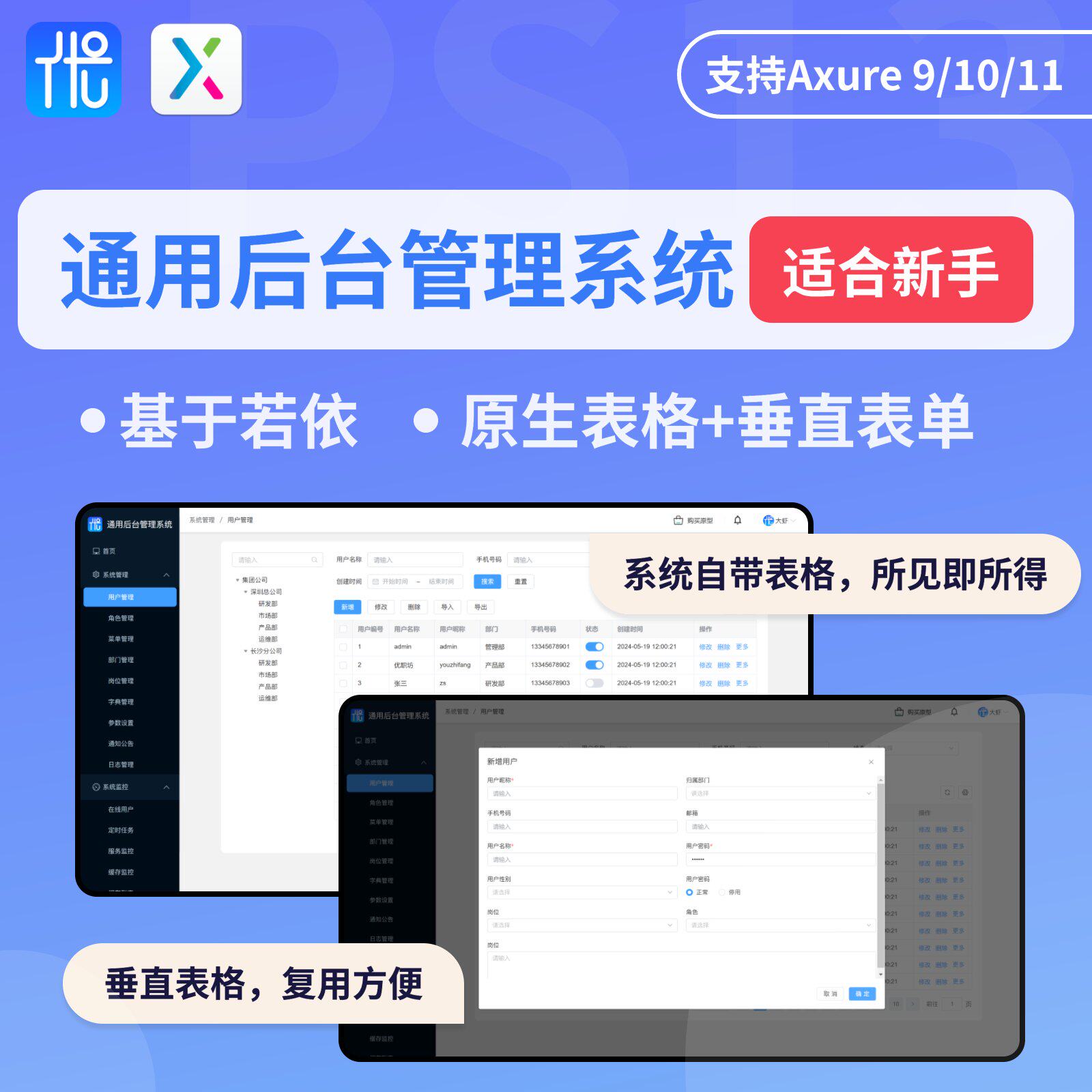 Axure原型后台管理模版-适合新手