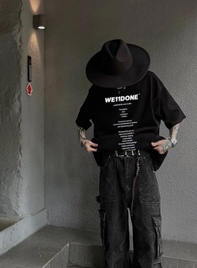 WE11DONE DAMI夏季新款序列字母印花高克重纯棉情侣短袖上衣