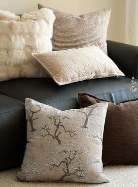 中式国风复古提花抱枕简约时尚客厅沙发靠枕美拉德床头靠垫可拆洗