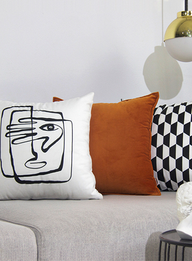 北欧ins风橙色抱枕轻奢风客厅沙发飘窗靠垫汽车可爱创意车载靠枕
