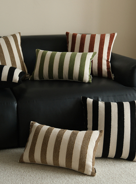 中古风多巴胺条纹抱枕客厅沙发靠枕枕套样板房民宿高级质感靠垫
