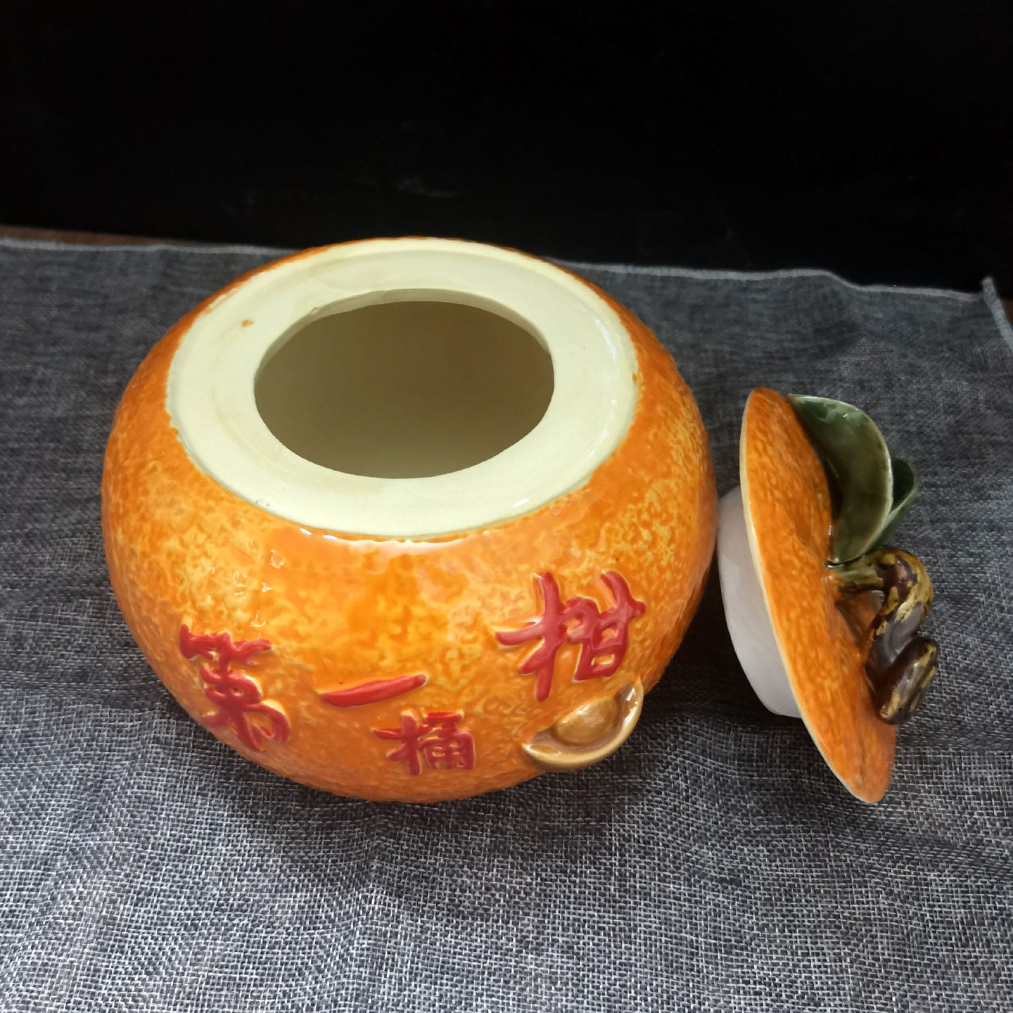 陶瓷柚子茶叶缸茶叶罐大空量密封防潮茶几茶叶店茶室客厅创意礼品,家居饰品,装饰摆件,淘宝优惠券,粉丝福利购,淘宝优惠卷