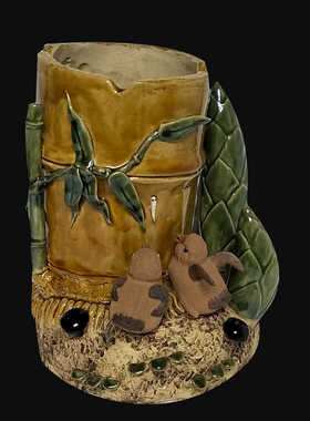 陶瓷花插水涪水养植物小鸡摆件