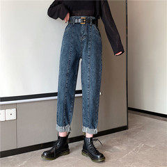 Real shot and real price · new loose dad pants show thin tube high waisted jeans Harlan pants with belt