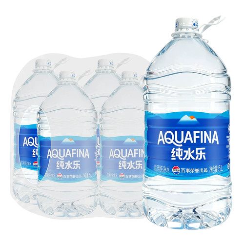 百事可乐纯水乐纯净水5L*4桶整箱送货上门家庭大瓶桶装泡茶饮用水