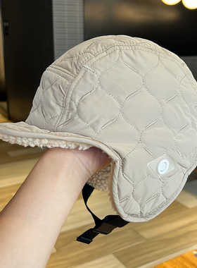 雷锋帽女双面戴东北棉帽冬季加厚加绒防风护耳帽户外滑雪骑车帽子