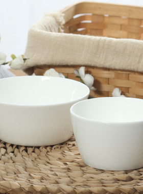家用陶瓷碗饭碗唐山纯白色骨瓷饭店面碗吃饭米饭碗小碗东洋碗餐具