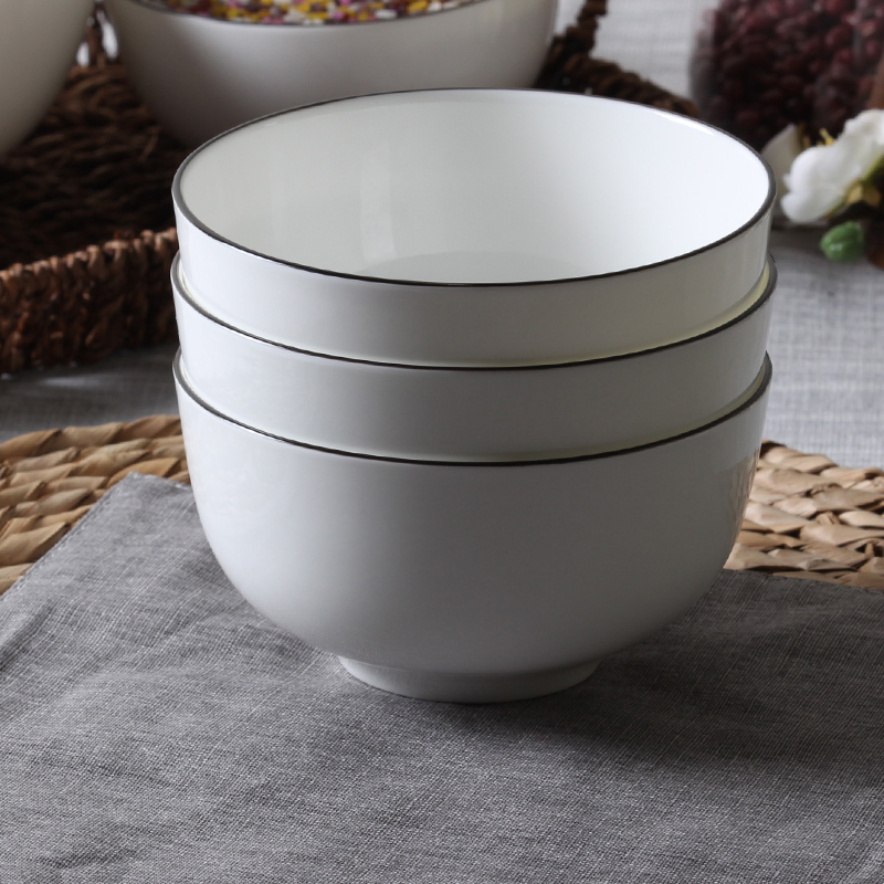 饭碗骨瓷家用面碗盘子可微波陶瓷