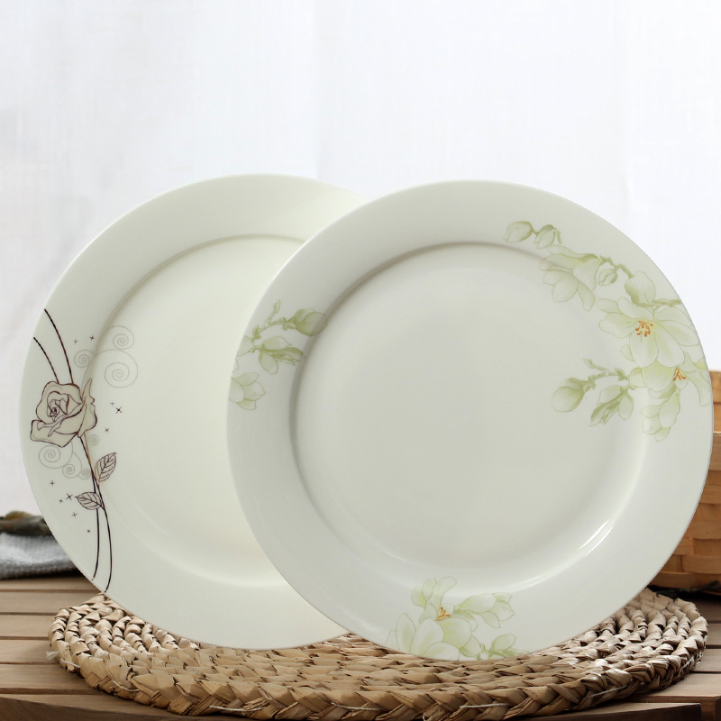 10英寸家用平盘骨瓷碟牛排盘陶瓷