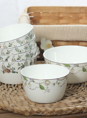 家用陶瓷碗饭碗唐山纯白色骨瓷饭店面碗吃饭米饭碗小碗东洋碗餐具