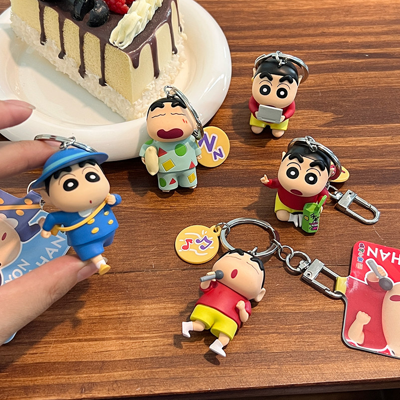 CUTE CARTOON CRAYON LITTLE NOVICE PENDANT THREE-DIMENSIONAL DOLL SCHOOL BAG PENDANT SMALL NEW DAY COUPLE KEYCHAIN